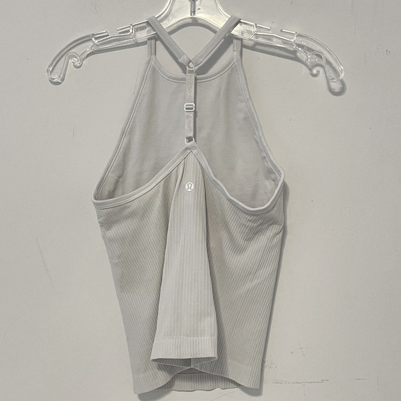 RARE Lululemon High-Neck Tight Fit Tank Top White 6 NWOT - Picture 9 of 11